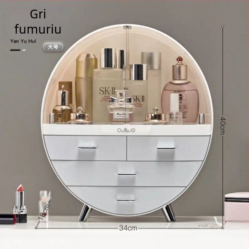 Cutie de depozitare ușoară de lux, capacitate mare pentru îngrijirea pielii, cutie de toaletă rezistentă la praf, cutie de depozitare transparentă și confortabilă pentru cosmetice