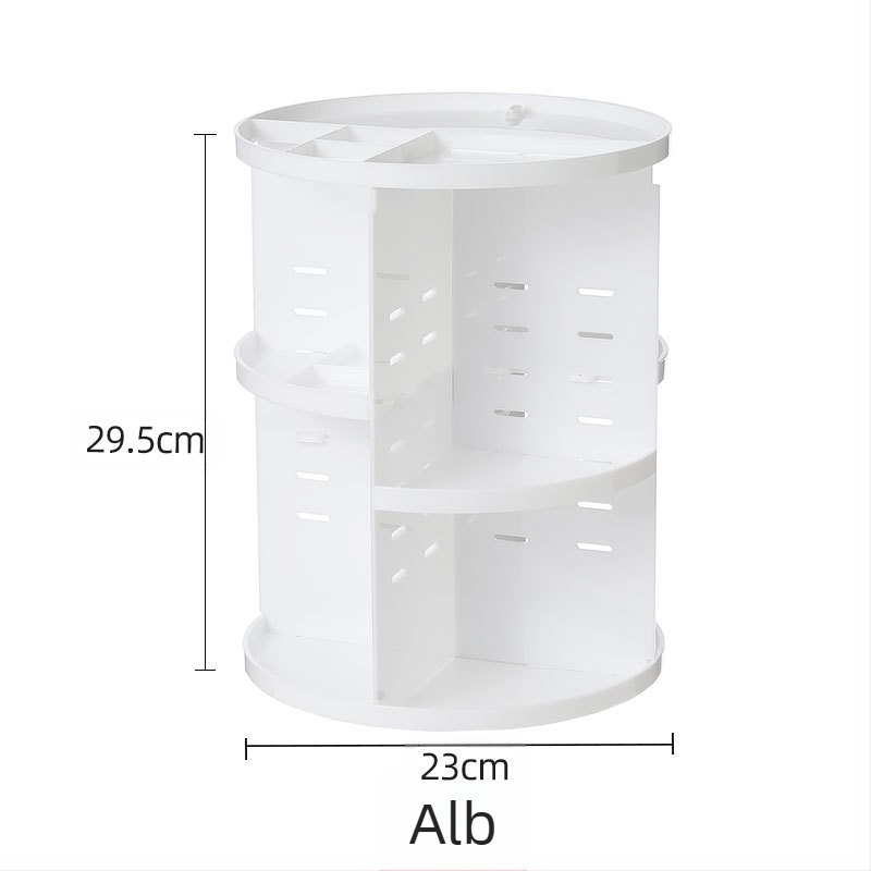 Cutie de depozitare cosmetică rotativă, suport de depozitare transparent din plastic pentru desktop, îngrijirea pielii, ruj, perie cosmetică, suport de depozitare cosmetică