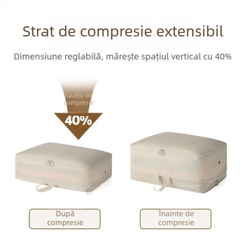 Geantă de depozitare pentru jachetă din pânză cu memorie transfrontalieră, geantă de călătorie cu fermoar dublu, geantă de compresie, orificiu de ventilație pentru dormitorul studențesc