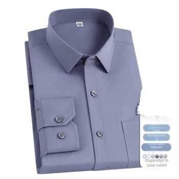 2025 Primăvara și toamna nouă pentru bărbați tineri și de vârstă mijlocie Lassel Fashion Business Casual cu mânecă lungă și mătase de dud