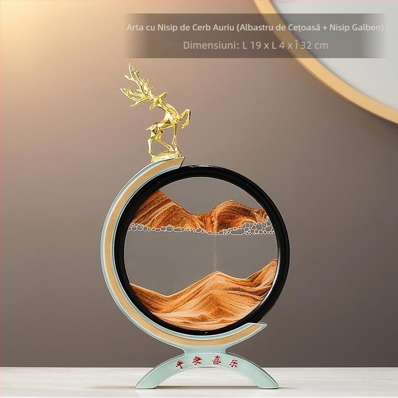 Nisipuri mișcătoare pictură clepsidră caldă decorare casă living dulap de vin TV dulap cerb decorare mutare cadou cadou de casă nouă