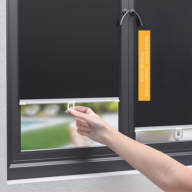 Parasolar de vară auto retractabil parasolar de uz casnic fără perforații, umbrire completă, titan argintiu, perdea de protecție solară, consumabile auto