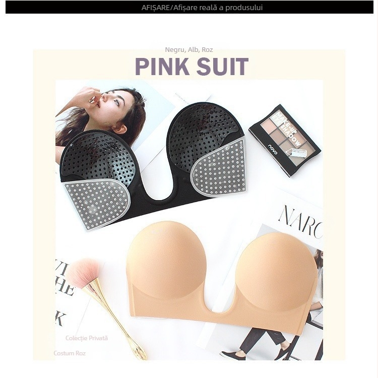 Rochie de mireasă subțire, respirabilă, antiderapantă, în formă de V adânc, cu inel special dintr-o singură bucată, fără sudură, invizibil, pentru piept