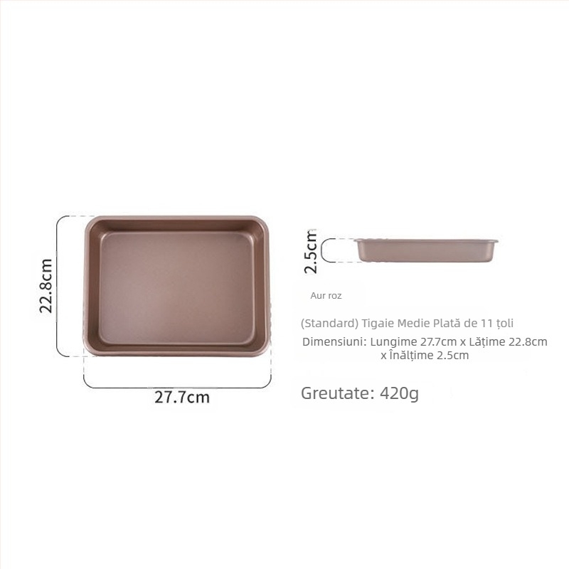 Tavă de copt din oțel carbon, placă specială pentru cuptor, tavă de copt dreptunghiulară antiaderentă, tavă plată de uz casnic, rulou de tort, tavă pentru tort la abur