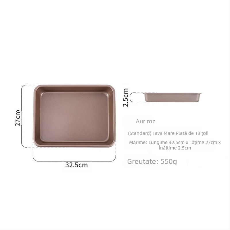 Tavă de copt din oțel carbon, placă specială pentru cuptor, tavă de copt dreptunghiulară antiaderentă, tavă plată de uz casnic, rulou de tort, tavă pentru tort la abur