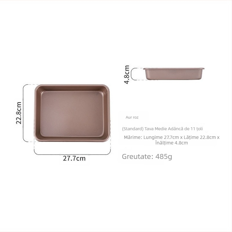 Tavă de copt din oțel carbon, placă specială pentru cuptor, tavă de copt dreptunghiulară antiaderentă, tavă plată de uz casnic, rulou de tort, tavă pentru tort la abur