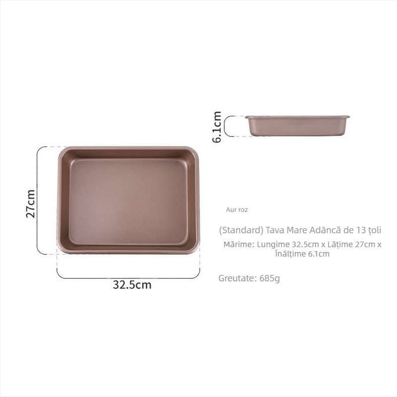 Tavă de copt din oțel carbon, placă specială pentru cuptor, tavă de copt dreptunghiulară antiaderentă, tavă plată de uz casnic, rulou de tort, tavă pentru tort la abur