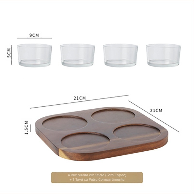 Sticlă lemn capac farfurie fructe comercial gustare gustare farfurie bar baie Foot Club KTV desert tavă