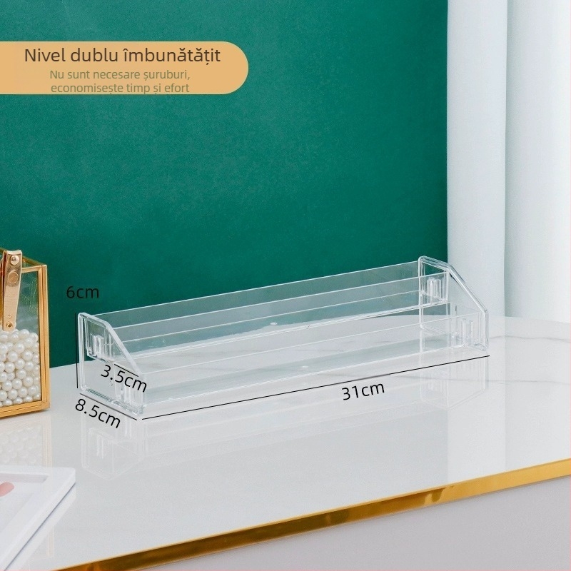 Raft de depozitare pentru fard de pleoape în trepte, suport transparent stratificat pentru depozitarea cosmeticelor, cutie de toaletă, raft pentru parfum și lac de unghii