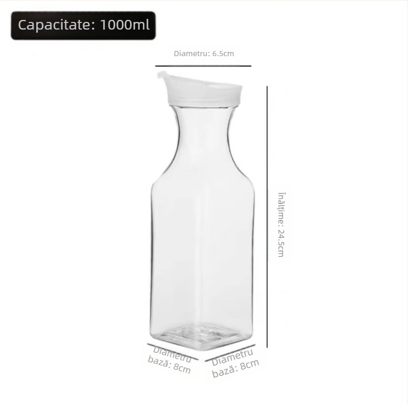 Sticlă de apă rece din plastic acrilic PC, sticlă de apă rece, pătrat, suc, băuturi, bar, fierbător, restaurant, oală cu lămâie