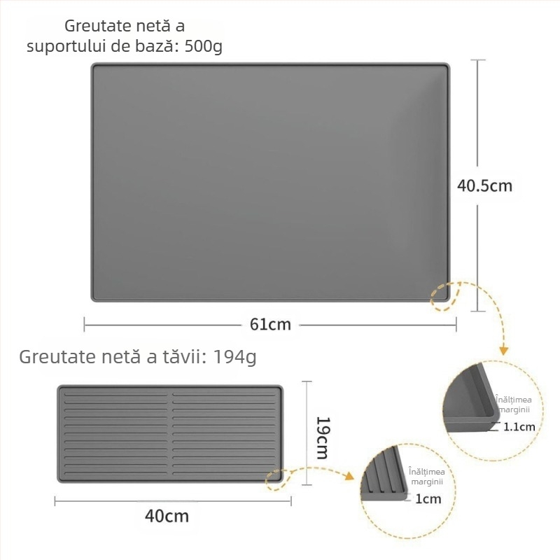 Transfrontalieră silicon mașină de cafea protecție covor pătrat bucătărie dublu strat tacâmuri simplu multifuncțional masă tavă detașabilă