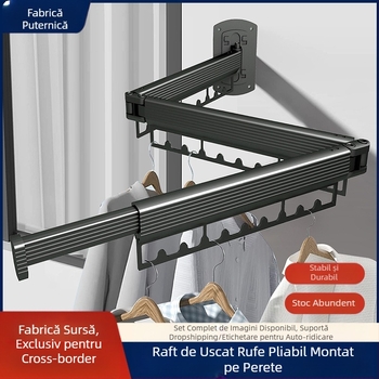 Raft de uscare pliabil invizibil, balcon, uscător de perete, plutitor de interior, tijă de uscare a hainelor, fereastră exterioară, fără perforații, uscare cu pilotă, artefact