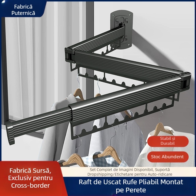 Raft de uscare pliabil invizibil, balcon, uscător de perete, plutitor de interior, tijă de uscare a hainelor, fereastră exterioară, fără perforații, uscare cu pilotă, artefact
