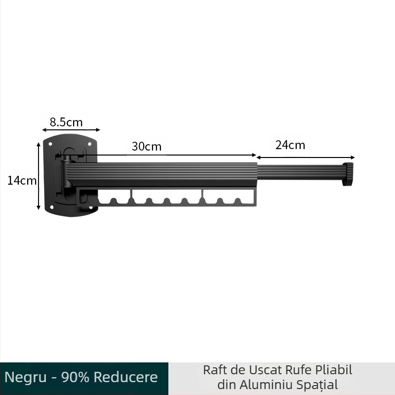 Raft de uscare pliabil invizibil, balcon, uscător de perete, plutitor de interior, tijă de uscare a hainelor, fereastră exterioară, fără perforații, uscare cu pilotă, artefact