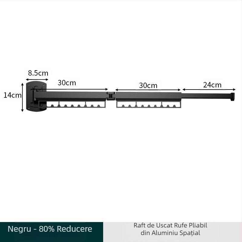 Raft de uscare pliabil invizibil, balcon, uscător de perete, plutitor de interior, tijă de uscare a hainelor, fereastră exterioară, fără perforații, uscare cu pilotă, artefact