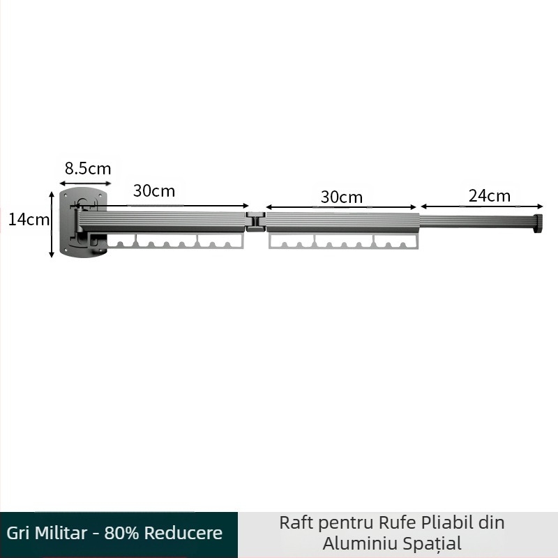 Raft de uscare pliabil invizibil, balcon, uscător de perete, plutitor de interior, tijă de uscare a hainelor, fereastră exterioară, fără perforații, uscare cu pilotă, artefact