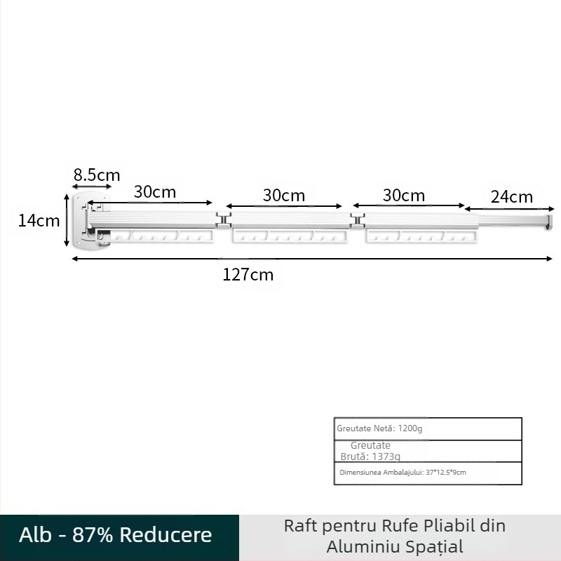 Raft de uscare pliabil invizibil, balcon, uscător de perete, plutitor de interior, tijă de uscare a hainelor, fereastră exterioară, fără perforații, uscare cu pilotă, artefact