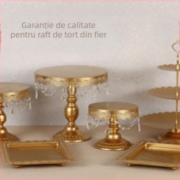Set de suporturi pentru tort din fier în stil european, decorațiuni de nuntă, magazin de deserturi, suport pentru tămâie, farfurie pentru tort