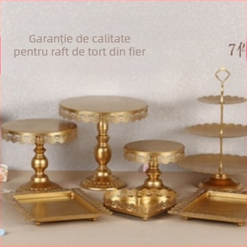 Set de suporturi pentru tort din fier în stil european, decorațiuni de nuntă, magazin de deserturi, suport pentru tămâie, farfurie pentru tort