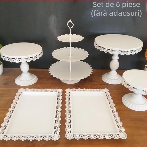 Set de suporturi pentru tort din fier în stil european, decorațiuni de nuntă, magazin de deserturi, suport pentru tămâie, farfurie pentru tort