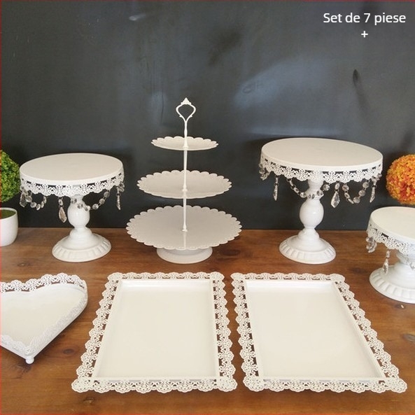 Set de suporturi pentru tort din fier în stil european, decorațiuni de nuntă, magazin de deserturi, suport pentru tămâie, farfurie pentru tort