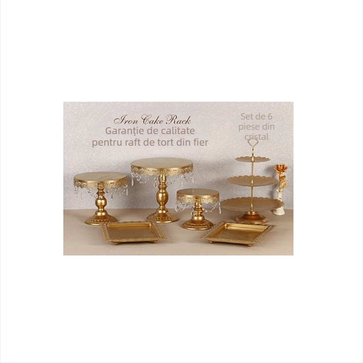 Set de suporturi pentru tort din fier în stil european, decorațiuni de nuntă, magazin de deserturi, suport pentru tămâie, farfurie pentru tort