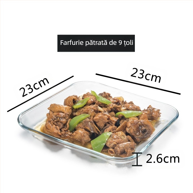 Sticlă securizată cu trei compartimente, farfurie pentru micul dejun, veselă, farfurie pentru masă, farfurie separatoare, farfurie pentru fructe de uz casnic, farfurie multifuncțională pentru farfurie