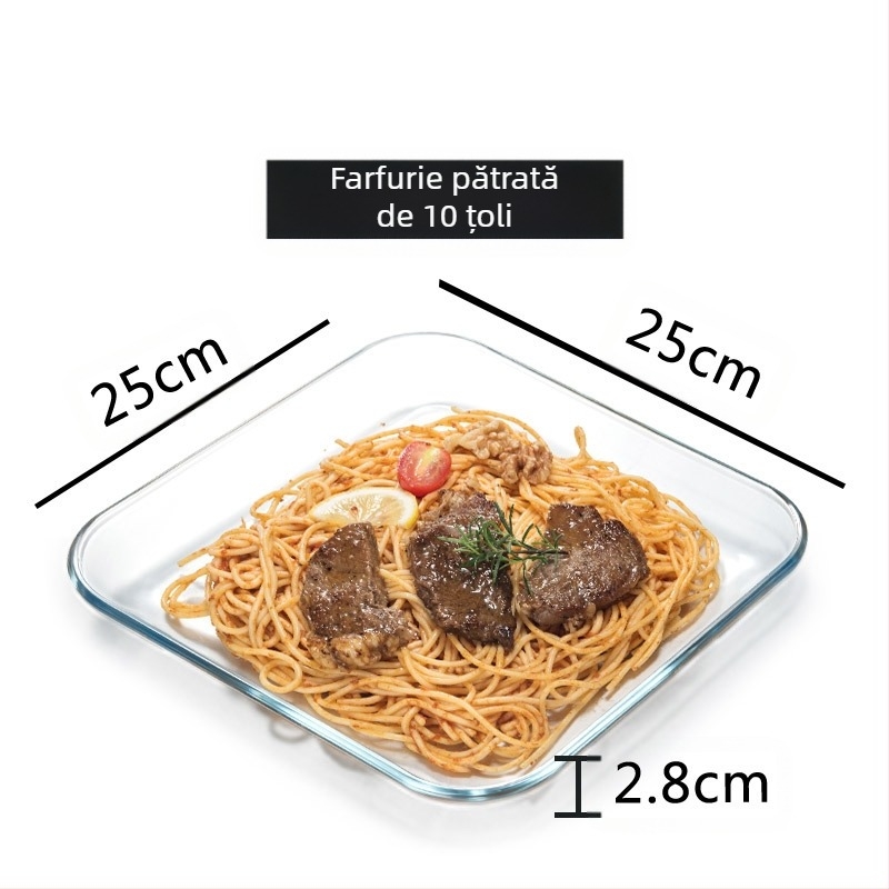 Sticlă securizată cu trei compartimente, farfurie pentru micul dejun, veselă, farfurie pentru masă, farfurie separatoare, farfurie pentru fructe de uz casnic, farfurie multifuncțională pentru farfurie