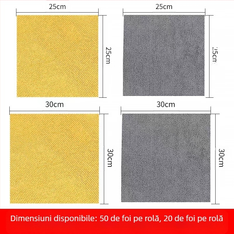 Lavetă de bucătărie de unică folosință, ruptă manual, umedă și uscată, cu dublă utilizare, lavetă leneșă, îngroșată și lavabilă