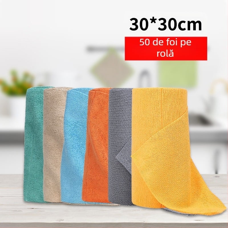 Lavetă de bucătărie de unică folosință, ruptă manual, umedă și uscată, cu dublă utilizare, lavetă leneșă, îngroșată și lavabilă