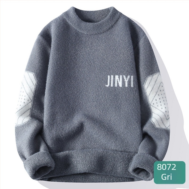 Bărbați toamna și iarna cupluri moda brand cald neutru stil pulover guler înalt moale ceros bază pulover