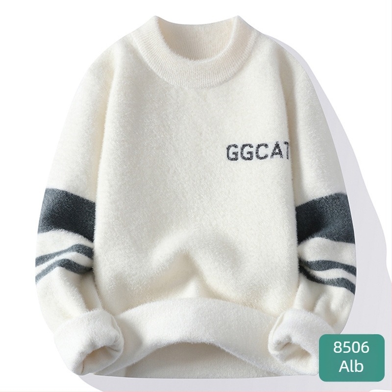 Bărbați toamna și iarna cupluri moda brand cald neutru stil pulover guler înalt moale ceros bază pulover