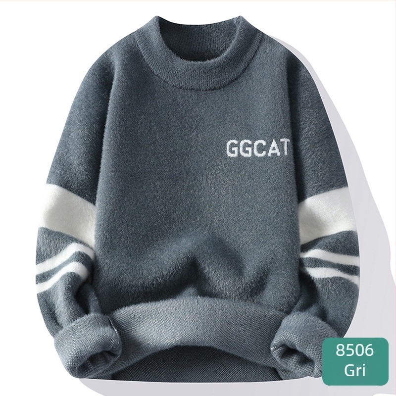 Bărbați toamna și iarna cupluri moda brand cald neutru stil pulover guler înalt moale ceros bază pulover