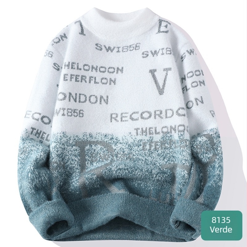 Bărbați toamna și iarna cupluri moda brand cald neutru stil pulover guler înalt moale ceros bază pulover