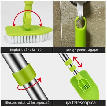 ♔ Perie de baie din plastic transfrontalieră, perie de curățare a bucătăriei, tijă telescopică din oțel inoxidabil, necesități zilnice de uz casnic, en-gros