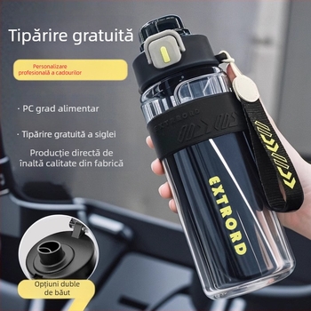 2025 Cană de apă sport de fitness de mare capacitate, cană de paie din plastic de mare capacitate, cană de plastic pentru călătorii în aer liber, personalizată