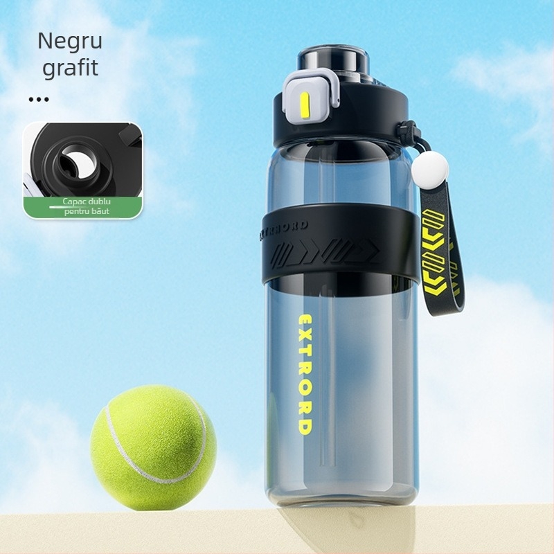 2025 Cană de apă sport de fitness de mare capacitate, cană de paie din plastic de mare capacitate, cană de plastic pentru călătorii în aer liber, personalizată