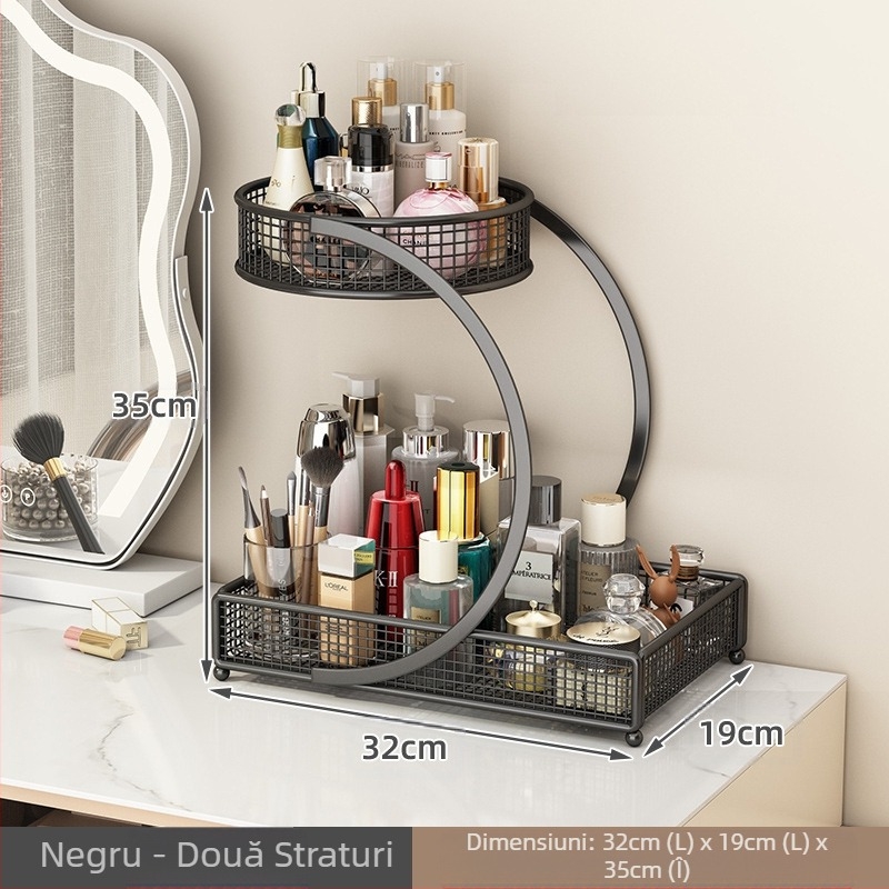 Cutie de depozitare pentru cosmetice, suport pentru masă de toaletă, raft pentru chiuvetă, raft pentru ruj și produse de îngrijire a pielii