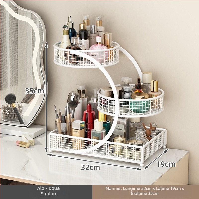 Cutie de depozitare pentru cosmetice, suport pentru masă de toaletă, raft pentru chiuvetă, raft pentru ruj și produse de îngrijire a pielii