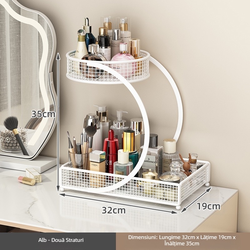 Cutie de depozitare pentru cosmetice, suport pentru masă de toaletă, raft pentru chiuvetă, raft pentru ruj și produse de îngrijire a pielii