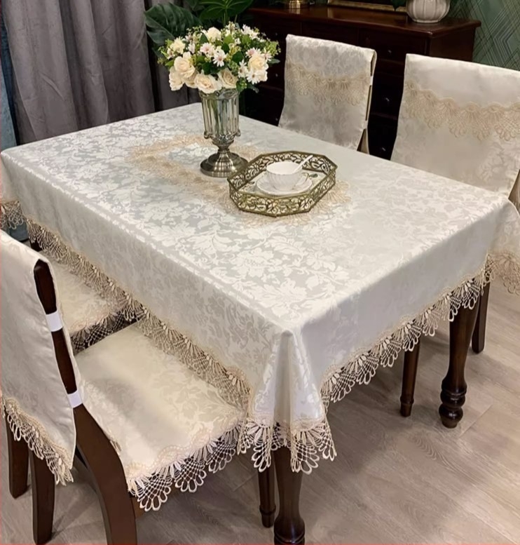Față de masă dreptunghiulară transfrontalieră Amazon, material textil din dantelă pentru uz casnic, masă de cafea, husă anti-praf pentru dulap, husă pentru bufet, pânză