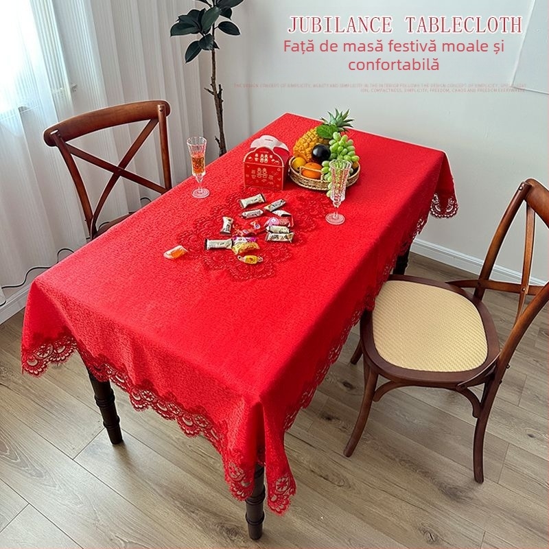 Față de masă dreptunghiulară transfrontalieră Amazon, material textil din dantelă pentru uz casnic, masă de cafea, husă anti-praf pentru dulap, husă pentru bufet, pânză