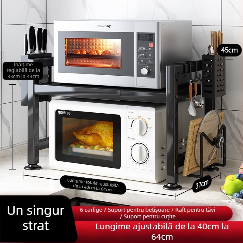 Managerul magazinului de suporturi de bucătărie recomandă un suport retractabil îngroșat pentru masă de bucătărie, un suport pentru aragaz, orez, fierbător, cuptor cu microunde