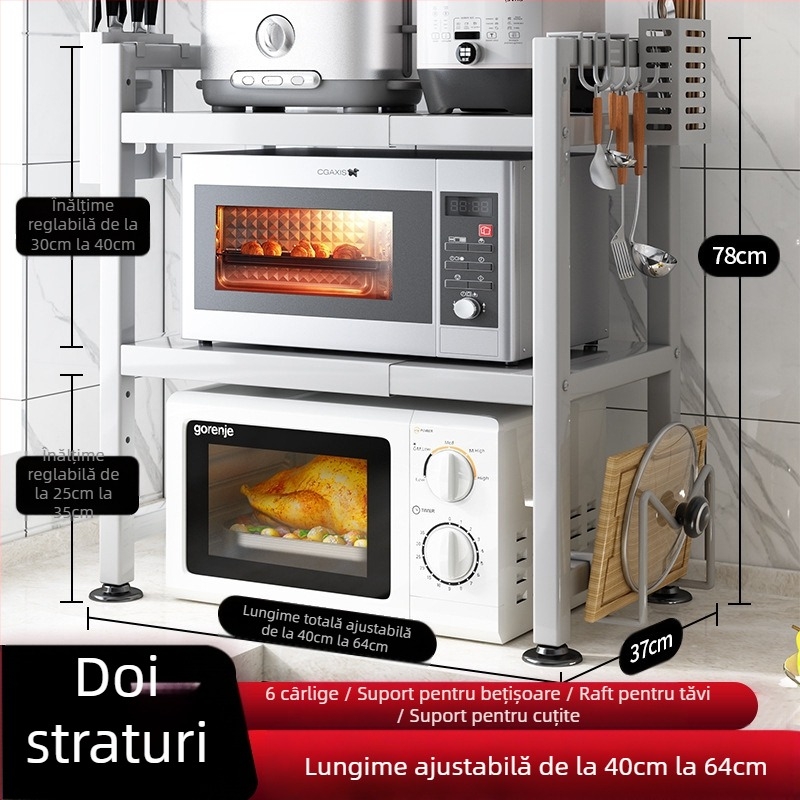 Managerul magazinului de suporturi de bucătărie recomandă un suport retractabil îngroșat pentru masă de bucătărie, un suport pentru aragaz, orez, fierbător, cuptor cu microunde