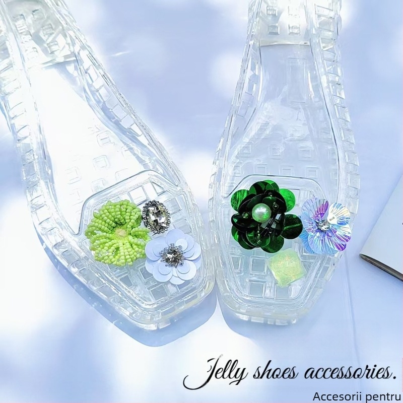 Pantofi crocodil Pantofi cu cristale Pantofi cu jeleu Pantofi crocodil Flori Pantofi cu jeleu Flori decorative pentru pantofi Accesorii DIY Flori pentru pantofi Catarame pentru pantofi