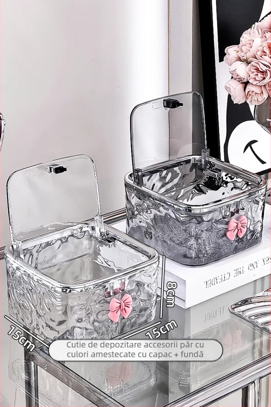 Cutie de depozitare pentru accesorii de păr pentru copii, Agrafe de păr, Bentițe de păr, Bentițe de păr, Cutii de bijuterii pentru fete, Bentițe de cauciuc pentru fete, Bentițe de păr, Agrafe de păr, Agrafe de păr