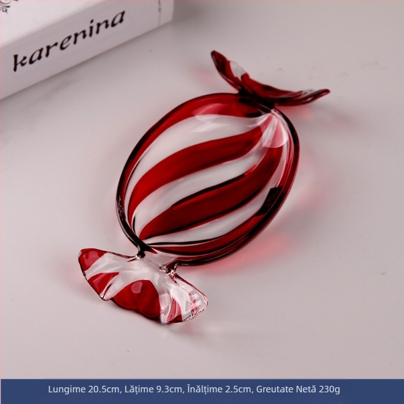 Farfurie de fructe din sticlă colorată, farfurie creativă în formă de bomboane, farfurie de bomboane, farfurie de uz casnic în living, farfurie cu fructe uscate, farfurie cu alimente, farfurie cu fructe
