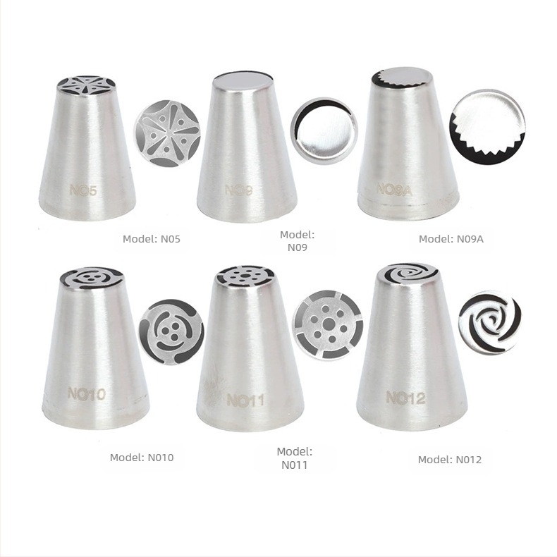 Set complet de duze de decorare rusești, din oțel inoxidabil 304, dintr-o singură bucată, pentru decorarea cremei, duză de copt, instrument de copt