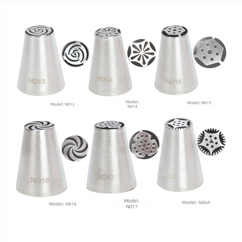 Set complet de duze de decorare rusești, din oțel inoxidabil 304, dintr-o singură bucată, pentru decorarea cremei, duză de copt, instrument de copt