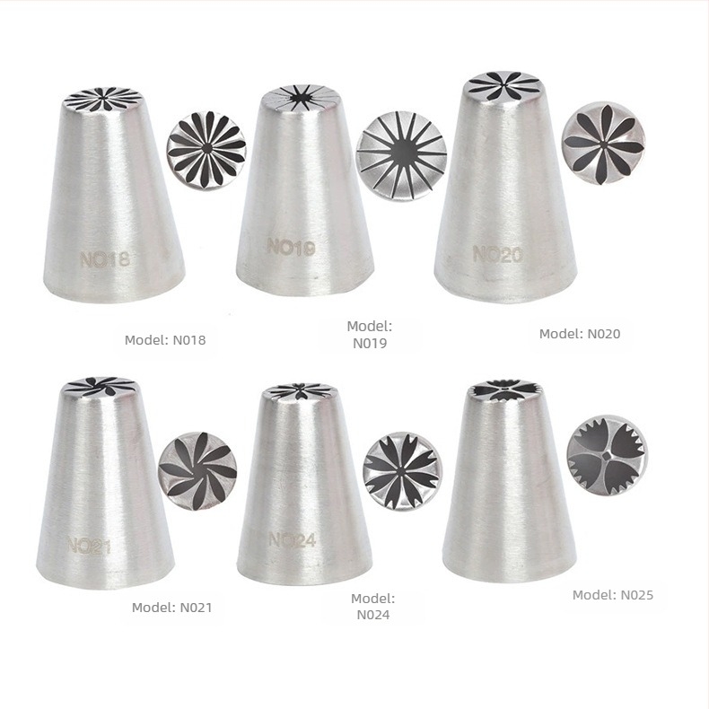 Set complet de duze de decorare rusești, din oțel inoxidabil 304, dintr-o singură bucată, pentru decorarea cremei, duză de copt, instrument de copt
